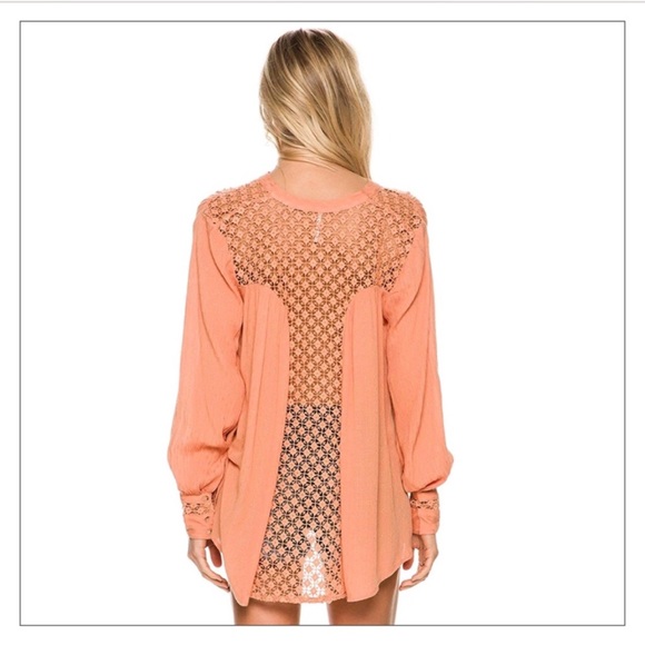 Free People Peach Best Button Down Shirt - Picture 2 of 5